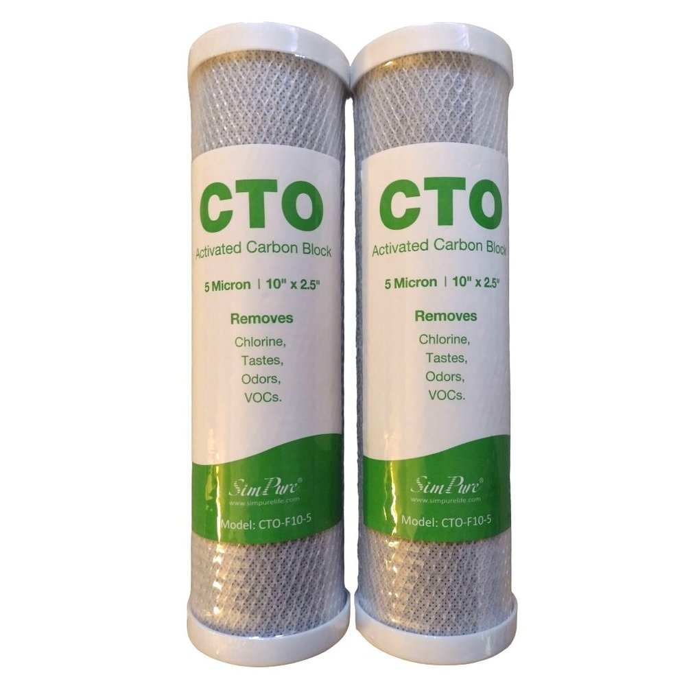 2-Pack SimPure Whole House Water Filter, 10" x 2.5" CTO 5 Micron